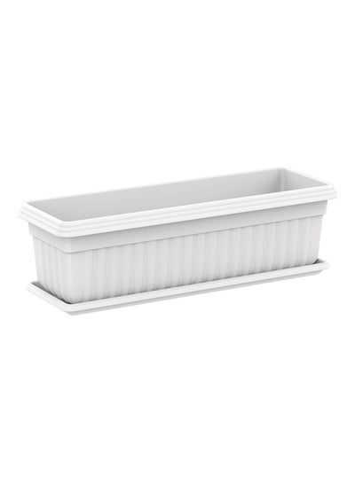 Buy 25" Large Exotica Planter with Tray White in UAE