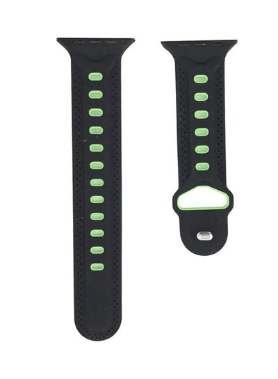 Buy Replacement Silicone Band For Apple Watch 42 mm Series 1/2/3 Black/Green in UAE