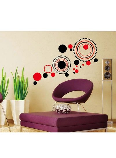 Buy Abstract Red And Black Circles Wall Stickers Home Decoration Diy Removable Wall Decals For Living Room Bedroom Medium Sta-162 Black/Red 50x70cm in UAE