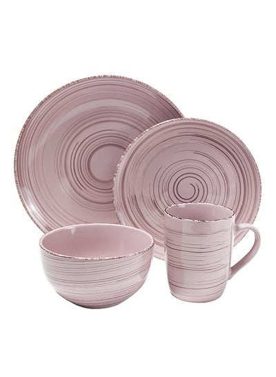 Buy 16-Piece Dinnerware Set Pink in Saudi Arabia