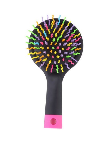 Buy Anti-static Hair Curl & Massage Brush With Mirror Black in UAE