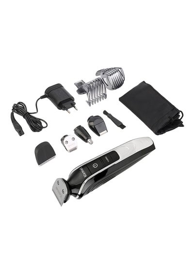 Buy Electric Beard Hair Clipper And Trimmer Set Black/Silver in UAE