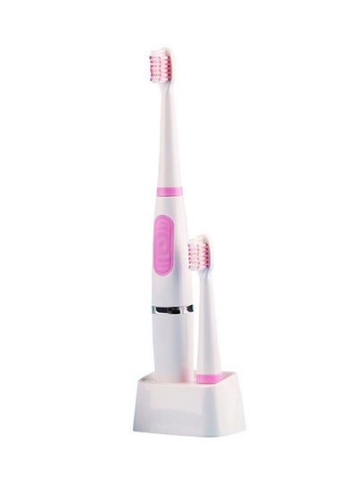 Buy Battery Powered Automatic Sonic Toothbrush White/Pink in Saudi Arabia