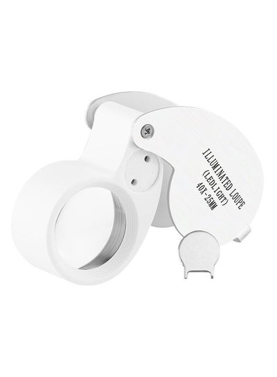 Buy Power Jeweler Illuminated Loupe LED Loop Magnifying Glass White 40x25mm in UAE