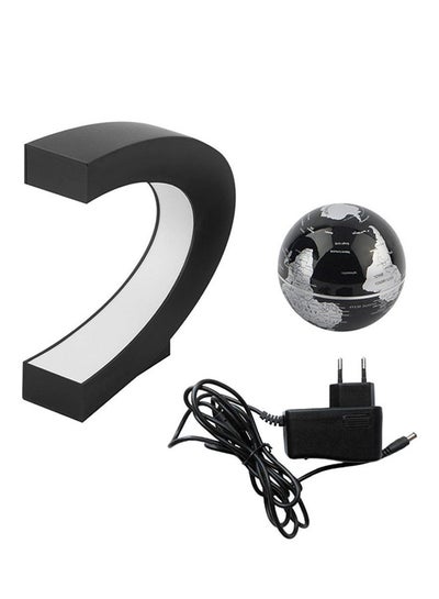 Buy C-Shape LED Magnetic Floating Globe Light Black in UAE