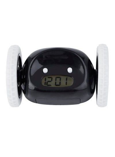 Buy Creative Design LCD Display Running Alarm Clock Black/White in UAE