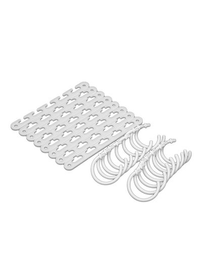 Buy 8-Piece Space Saving Magic Hanger Hook Set White in Saudi Arabia