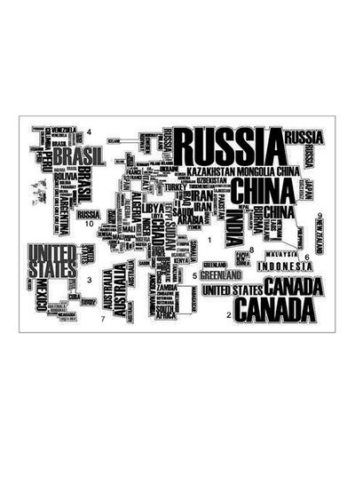 Buy Letters World Map Wall Sticker Black in UAE