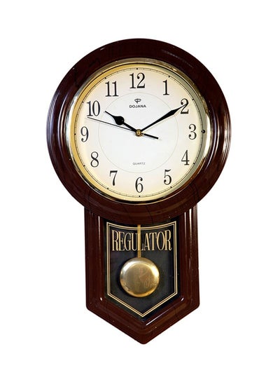 Buy Asymmetric Analog Wall Clock Brown/White/Black in Saudi Arabia