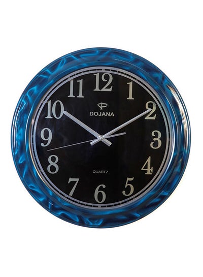 Buy Round Quartz Analog Wall Clock Blue/Black 400x400x35mm in Saudi Arabia