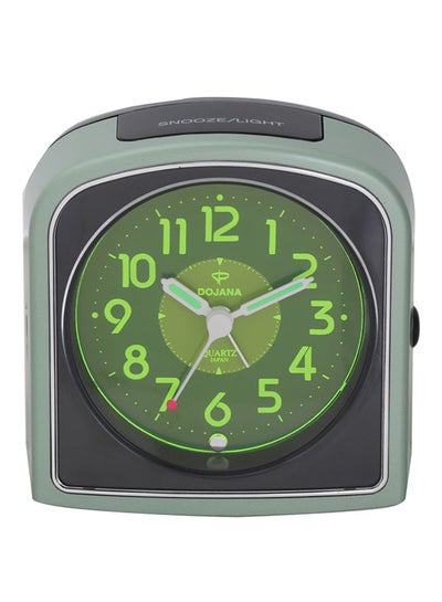 Buy Square Analog Alarm Clock Green/Black in Saudi Arabia