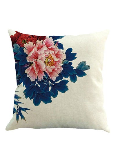 Buy Nordic Style Flower Vintage Pillow Case Beige/Pink/Blue in UAE