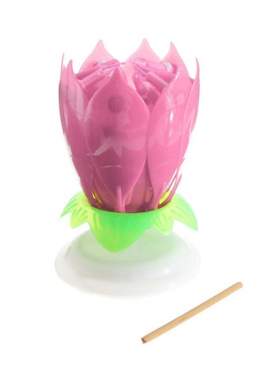 Buy 14 Musical Spinning Rotating Lotus Flower Birthday Candle Pink in Saudi Arabia