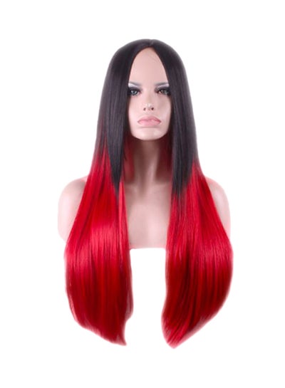 اشتري باروكة شعر مستقيمة مسايرة للموضة أسود/أحمر في السعودية