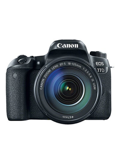 اشتري كاميرا رقمية بعدسة أحادية عاكسة EOS 77D مزودة بعدسة USM EF-S مقاس 18-135 مم وببُعد بؤري f/3.5-5.6 l مزودة بمثبت للصور وبدقة 24.2 ميجابكسل وشاشة LCD باللمس ومدمج بها تقنية الواي فاي ونظام NFC وتقنية البلوتوث في الامارات