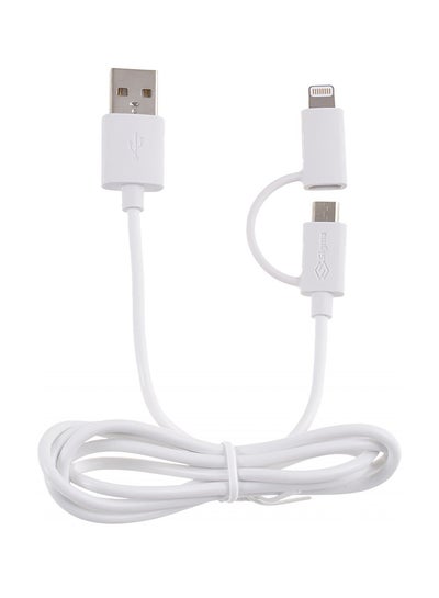 Buy Charge And Sync Cable With 2 in 1 Connector 2.4A White in Saudi Arabia