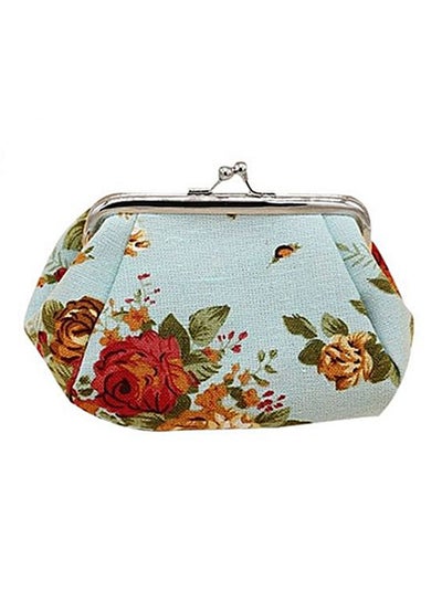 Buy Flower Printed Coin Purse Blue in UAE