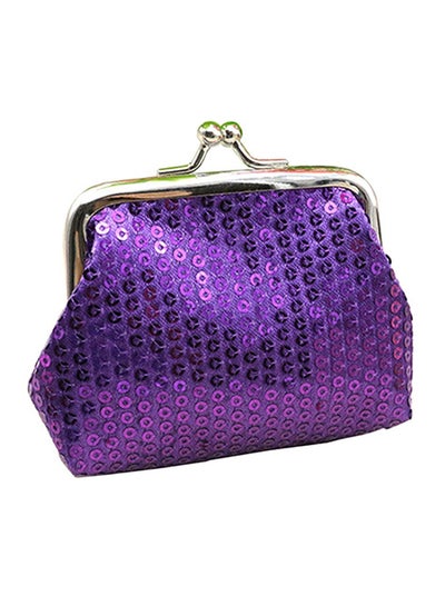 Buy Mini Sequins Coin Purse Purple in UAE