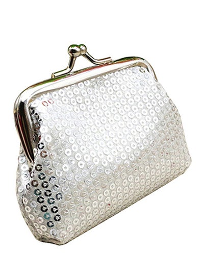 Buy Sequins Buckle Mini Coin Purse Silver in Saudi Arabia