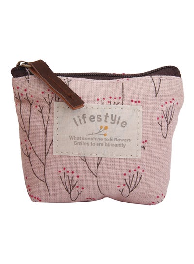 Buy Floral Pattern Canvas Coin Purse Pink in UAE