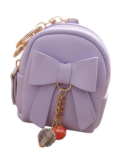 Buy Bowknot Dangle Bead Coin Purse Violet in UAE