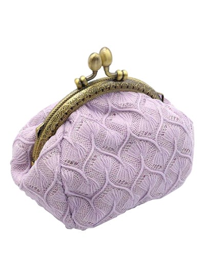 Buy Vintage Knitted Coin Purse Purple in UAE