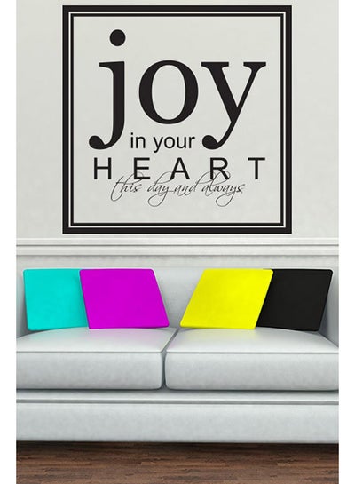 Buy Joy In Your Heart This Day And Always Wall Sticker Decal Black 50x50cm in UAE