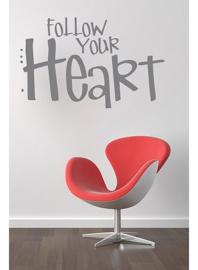 Buy Follow Your Heart Wall Sticker Decal Grey 50x32cm in UAE