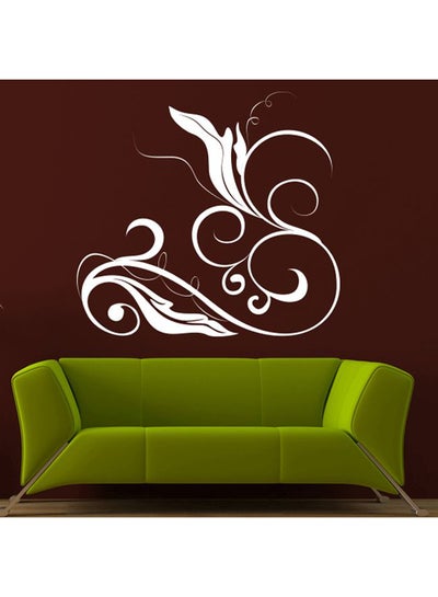 Buy Lofty Abstract Design Wall Decal White 64x60cm in UAE