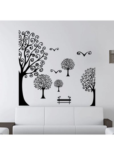 Buy Swirl Trees Wall Decal Black 60x91cm in UAE