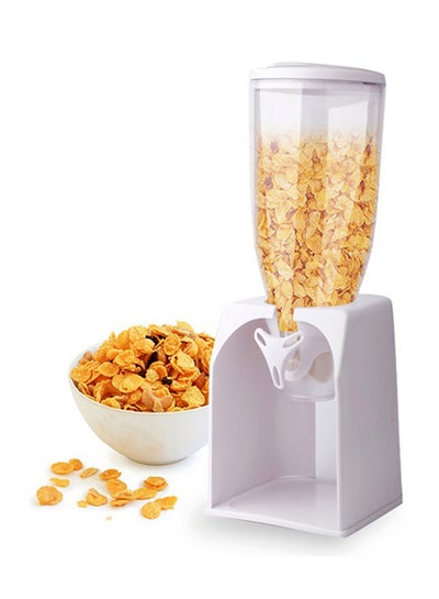 Buy Single Cereal Dispenser White 7.5x7.5x16.3.inch in UAE