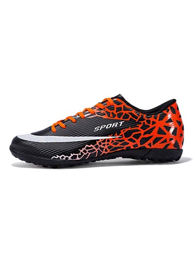 Buy Anti-Skid Outdoor Training Soccer Shoe Black/Orange in UAE