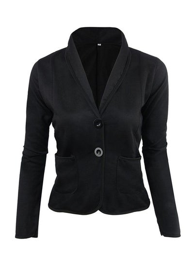 Buy Autumn Winter Long Sleeve Blazer Black in Saudi Arabia