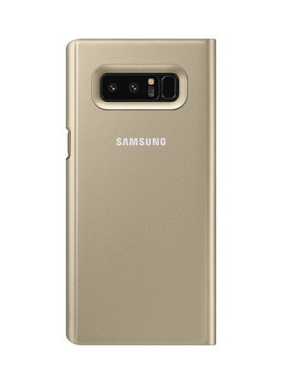 Buy Clear View Flip Case Cover For Samsung Galaxy Note8 Gold in UAE