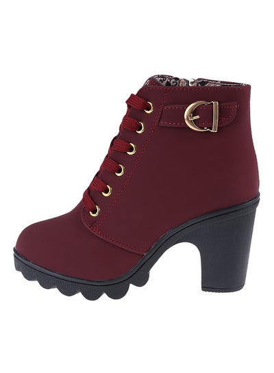 Buy High Heel Ankle Boot Red in Saudi Arabia