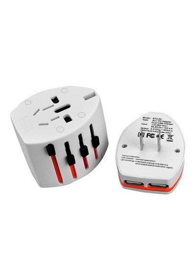 Buy Universal Travel AC Adapter Power Plug White in Saudi Arabia