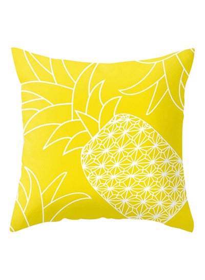 Buy Pineapple Throw Pillow Cover Yellow 45x45centimeter in Saudi Arabia