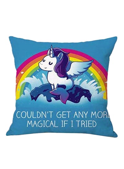 Buy Unicorn Print Cartoon Pillow Cover Multicolour 45x45centimeter in UAE