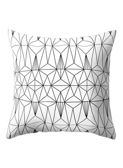 Buy Geometric Throw Pillow Cover Black/White 45x45centimeter in UAE