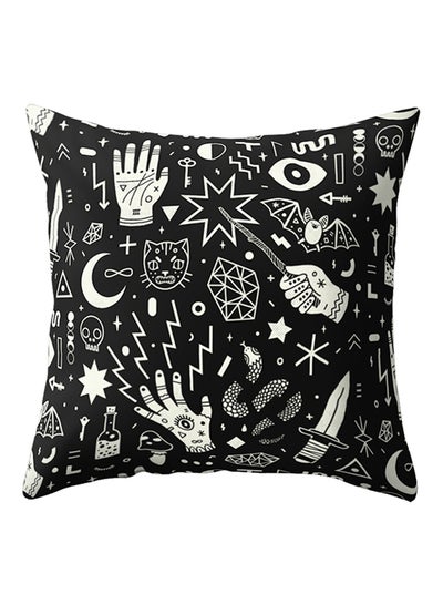 Buy Geometric Throw Pillow Cover Black/White 45x45centimeter in UAE