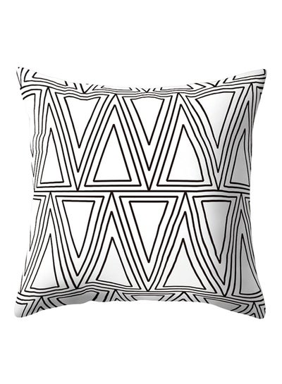 Buy Geometric Pattern Throw Pillow Cover Black/White 45x45centimeter in UAE