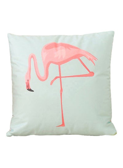 Buy Flamingo Print Throw Pillow Cover Blue/Pink 45x45cm in UAE