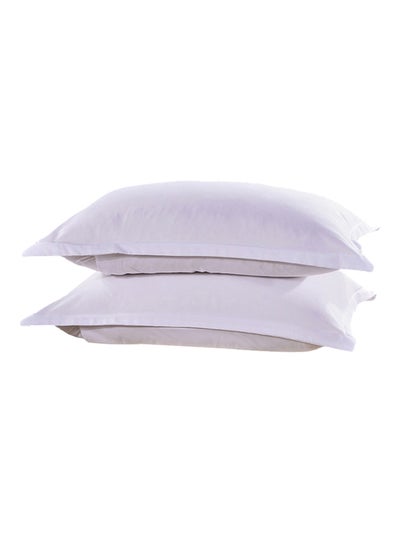 Buy 2-Piece Rectangle Throw Pillow Covers Polyester White 48x74centimeter in Saudi Arabia