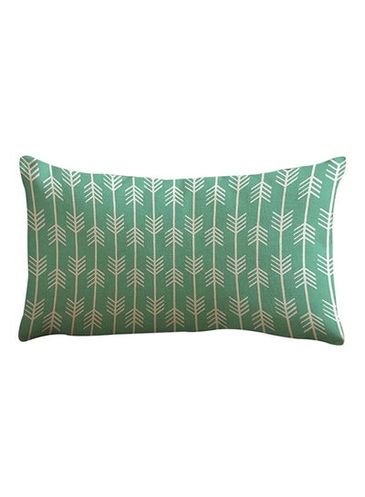 Buy Retro Arrows Print Pillow Cover linen Green/White 30x50cm in Saudi Arabia