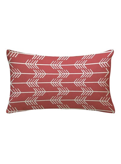 Buy Retro Arrows Print Pillow Cover linen Red/White 30x50cm in UAE