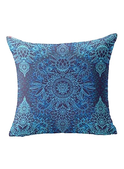 Buy Geometric Pattern Print Pillow Cover Blue 45x45cm in Saudi Arabia