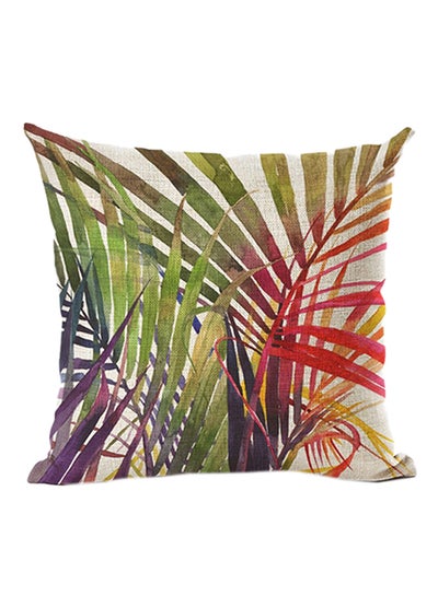 Buy Tropical Plant leaves Printed Cushion Cover Multicolour 45x45centimeter in Saudi Arabia