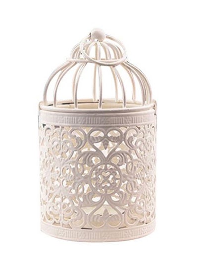 Buy Ramadan Antique Moroccan Style Candle Lantern White 14x8centimeter in UAE
