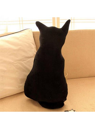 Buy Cute Cat Soft Plush Pillow Black 30centimeter in Saudi Arabia