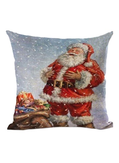 Buy Decorative Xmas Theme Throw Pillow Cover Multicolour 45x45cm in UAE